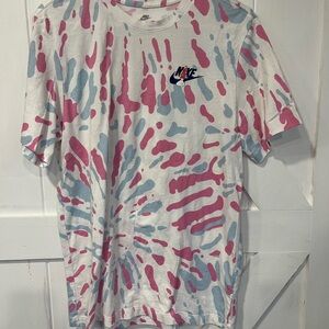 Nike Tie-Dye Short Sleeve Tee Pink and Blue